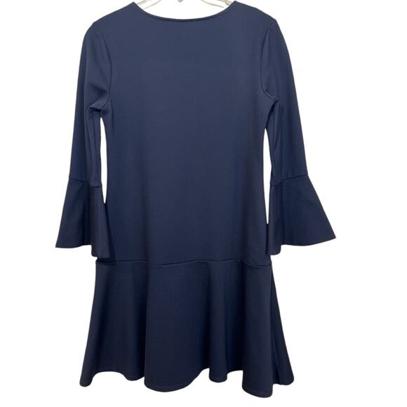 Jude Connally V-Neck Bell Sleeve Ponte Lyla Dress Navy XS - Picture 5 of 7